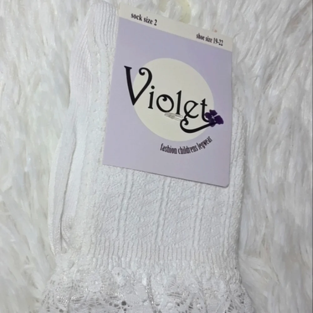 🛍Vintage Violet Girl's Lace Trim Bobby Socks